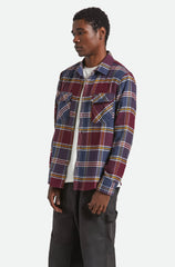 Brixton Bowery LS Flannel Men Mood Indigo Port Saffron