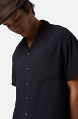 Brixton Bunker S/S Camp Collar Shirt Men Black