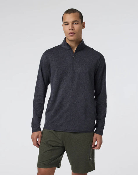 Vuori Ponto Half Zip Mock Neck Men Charcoal Heather