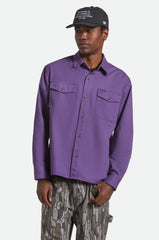 Brixton Herringbone LW Relaxed Overshirt Men Punk Purple Herringbone
