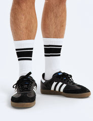 Reigning Champ Stripe Crew Sock Men White/Black