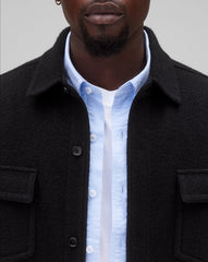 Reigning Champ Boiled Wool Warden Overshirt Men Black