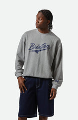 Brixton The League Broken In Crewneck Men Heather Grey