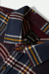 Brixton Bowery LS Flannel Men Mood Indigo Port Saffron