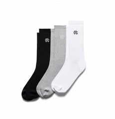 Reigning Champ 3-Pack Classic Crew Sock Men Multi