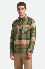 Brixton Bowery LS Flannel Men Wild Green Elm Adrenaline Rush