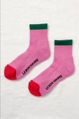 Le Bon Shoppe Color Block Girlfriend Socks Women Rose Green
