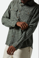 Brixton Bowery LW Ultra Soft Flannel Men Ivy Green Whitecap