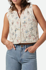 Brixton Field Floral Quilted Vest Women Whitecap Hazelnut Ditsy Floral
