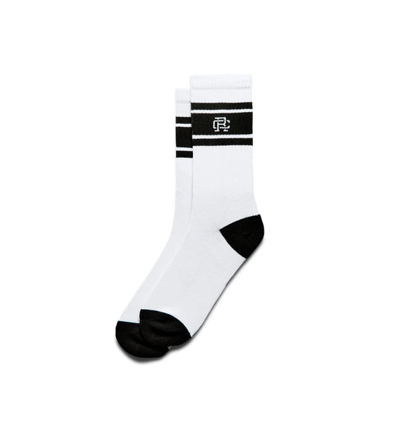Reigning Champ Stripe Crew Sock Men White/Black