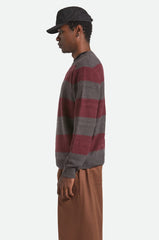 Brixton Midnight Crew Sweater Men Black Port Stripe