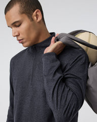 Vuori Ponto Half Zip Mock Neck Men Charcoal Heather