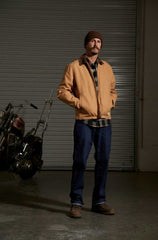 Brixton Mechanic Garage Zip Jacket Men Tobacco Brown