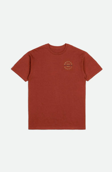 Brixton Oath V S/S Standard Tee Men Barn Red Antelope Ombre Blue