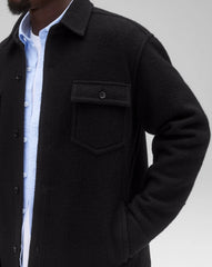 Reigning Champ Boiled Wool Warden Overshirt Men Black