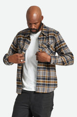 Brixton Bowery LS Flannel Men Black Desert Palm Beige