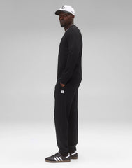 Reigning Champ Midweight Terry Slim Crewneck Men Black