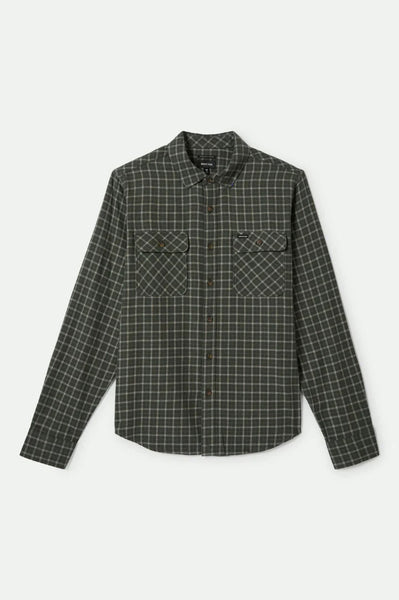 Brixton Bowery LW Ultra Soft Flannel Men Ivy Green Whitecap