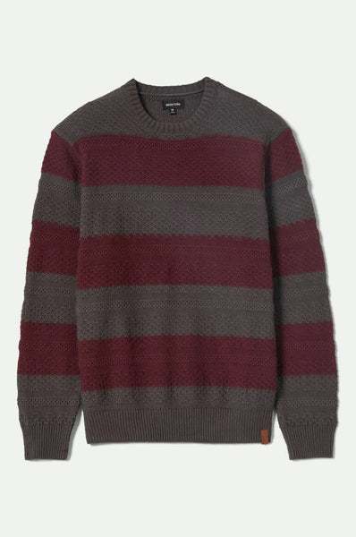 Brixton Midnight Crew Sweater Men Black Port Stripe
