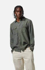 Brixton Bowery LW Ultra Soft Flannel Men Ivy Green Whitecap