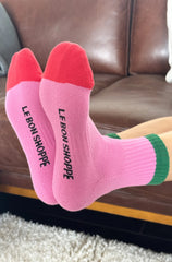Le Bon Shoppe Color Block Girlfriend Socks Women Rose Green