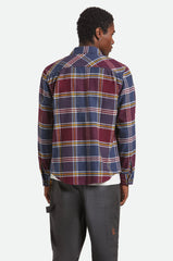 Brixton Bowery LS Flannel Men Mood Indigo Port Saffron