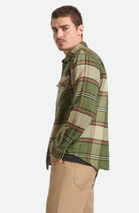 Brixton Bowery LS Flannel Men Wild Green Elm Adrenaline Rush