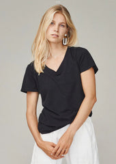 Jungmaven Paige V-Neck Tee Women Black