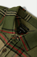 Brixton Bowery LS Flannel Men Wild Green Elm Adrenaline Rush