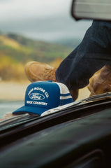 Brixton Ford Built Tough Trucker Hat Ford Blue Wimbledon White