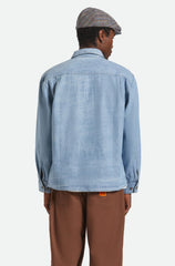 Brixton Herringbone LW Relaxed Overshirt Men Light Wash Denim Herringbone