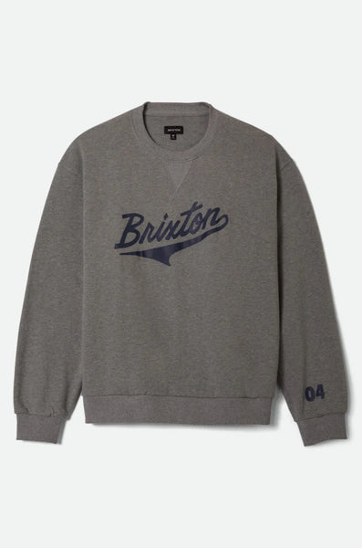 Brixton The League Broken In Crewneck Men Heather Grey