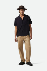 Brixton Bunker S/S Camp Collar Shirt Men Black