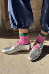 Le Bon Shoppe Color Block Girlfriend Socks Women Rose Green