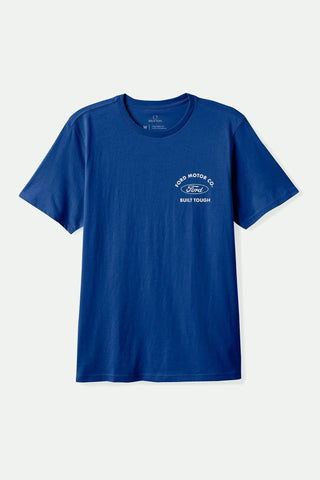 Brixton Ford Built Tough SS Standard Tee Men Ford Blue