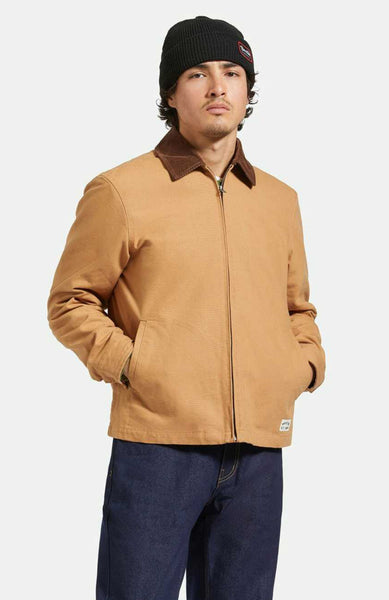 Brixton Mechanic Garage Zip Jacket Men Tobacco Brown – Alta