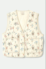 Brixton Field Floral Quilted Vest Women Whitecap Hazelnut Ditsy Floral