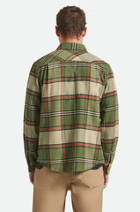 Brixton Bowery LS Flannel Men Wild Green Elm Adrenaline Rush
