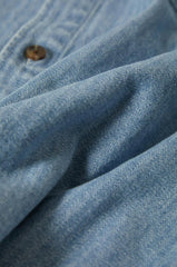 Brixton Herringbone LW Relaxed Overshirt Men Light Wash Denim Herringbone