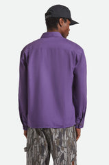 Brixton Herringbone LW Relaxed Overshirt Men Punk Purple Herringbone