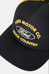 Brixton Ford Built Tough Trucker Hat Burnt Rubber Empire Yellow