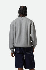 Brixton The League Broken In Crewneck Men Heather Grey