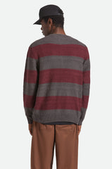 Brixton Midnight Crew Sweater Men Black Port Stripe