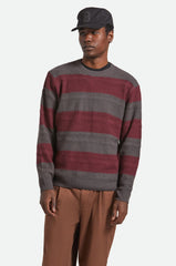 Brixton Midnight Crew Sweater Men Black Port Stripe