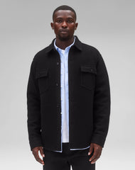 Reigning Champ Boiled Wool Warden Overshirt Men Black