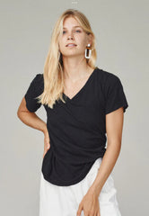 Jungmaven Paige V-Neck Tee Women Black