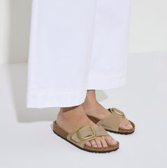 Birkenstock Madrid Big Buckle Nubuck Narrow Fit Women Sandcastle