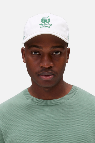 Reigning Champ Azalea Snapback Cap Ivory British Racing Green