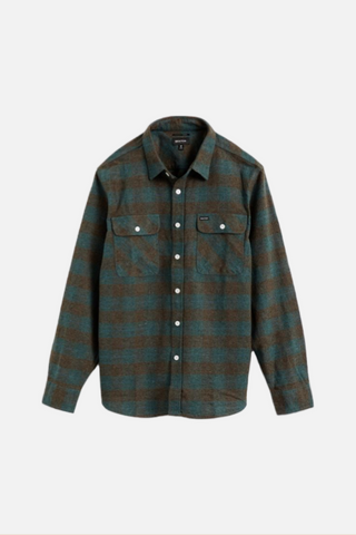 Brixton Bowery LS Flannel Men Ocean