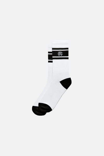 Reigning Champ Stripe Crew Sock Men White/Black